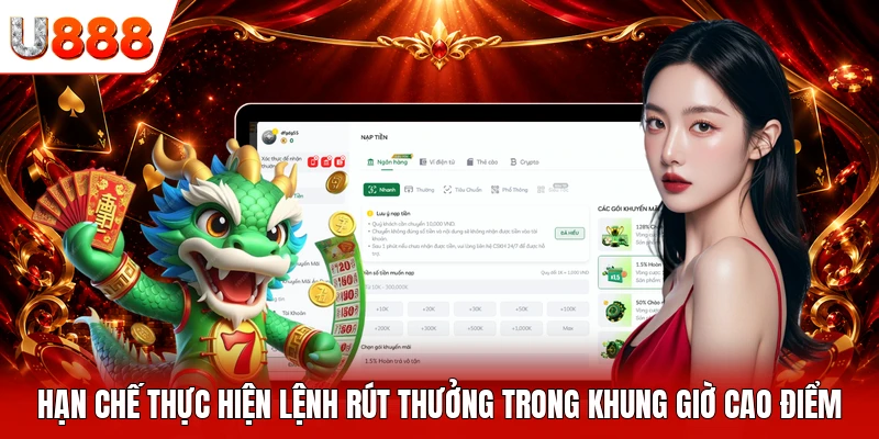 Hạn chế thực hiện lệnh rút thưởng trong khung giờ cao điểm