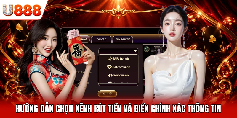 Hướng dẫn chọn kênh rút tiền và điền chính xác thông tin