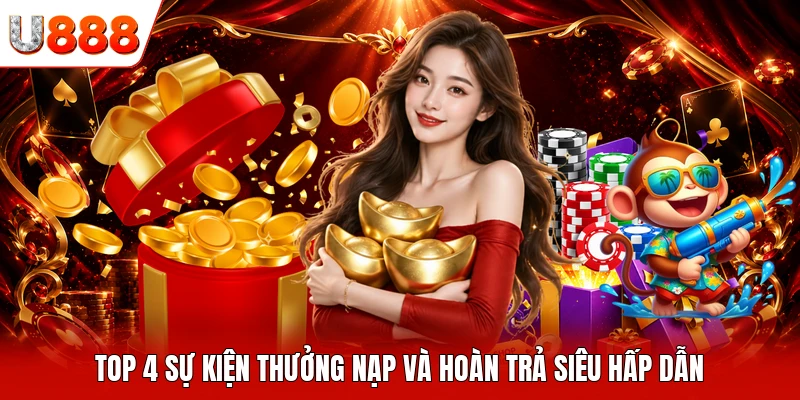 Top 4 sự kiện thưởng nạp và hoàn trả siêu hấp dẫn